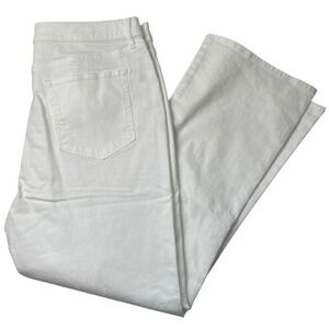 NWT LOFT The Kick Crop High Rise Tall White Denim Jeans Size 33/16T Stretch